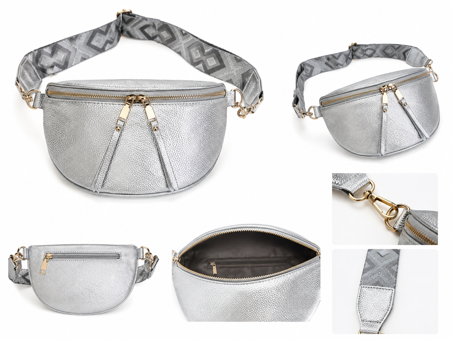 Sac Banane Silver – Élégance Métallisée & Look Tendance