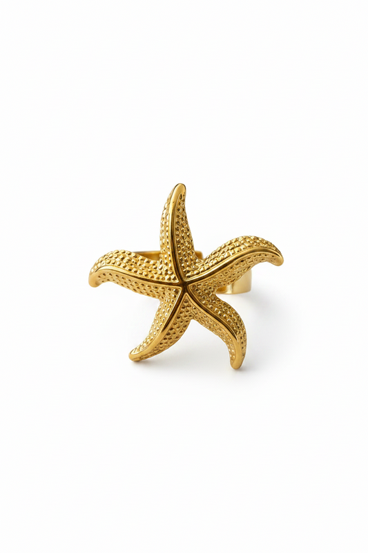 Bague Étoile de Mer Dorée Ajustable