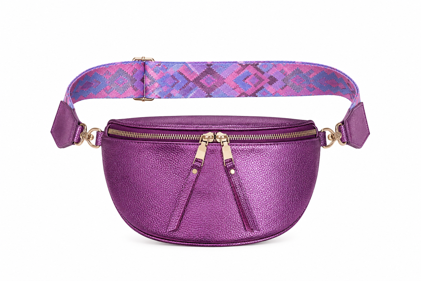 Sac Banane Rose Puppy Métallisé – Sangle Tendance & Bouclerie Dorée