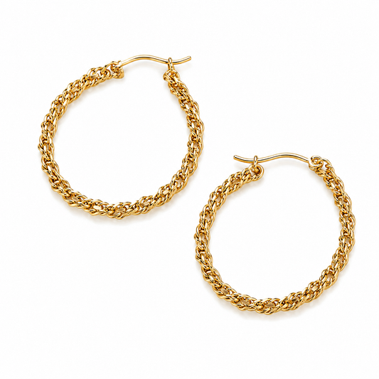 Boucles d’Oreilles Créoles Tressées Gold